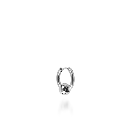 Σκουλαρίκι κρίκος με μπίλια Mar and Mar Blade Bead (Silver) από ανοξείδωτο ατσάλι