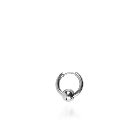 Σκουλαρίκι κρίκος με μπίλια Mar and Mar Blade Bead (Silver) από ανοξείδωτο ατσάλι