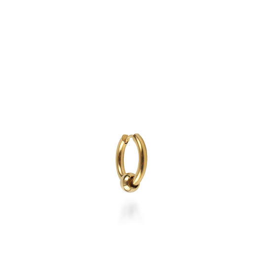 Σκουλαρίκι κρίκος με μπίλια Mar and Mar Blade Bead (Gold) από ανοξείδωτο ατσάλι