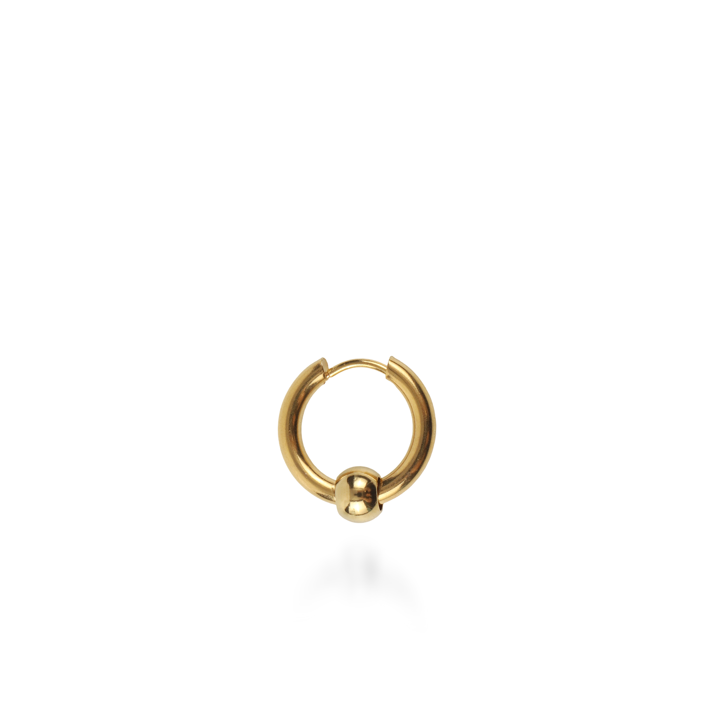 Σκουλαρίκι κρίκος με μπίλια Mar and Mar Blade Bead (Gold) από ανοξείδωτο ατσάλι