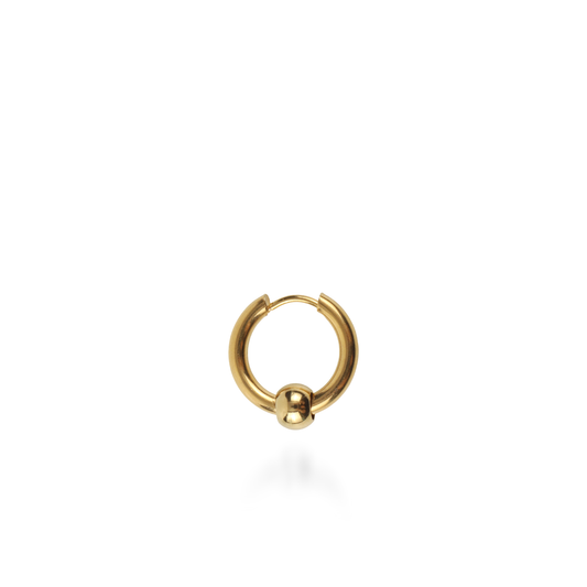 Σκουλαρίκι κρίκος με μπίλια Mar and Mar Blade Bead (Gold) από ανοξείδωτο ατσάλι