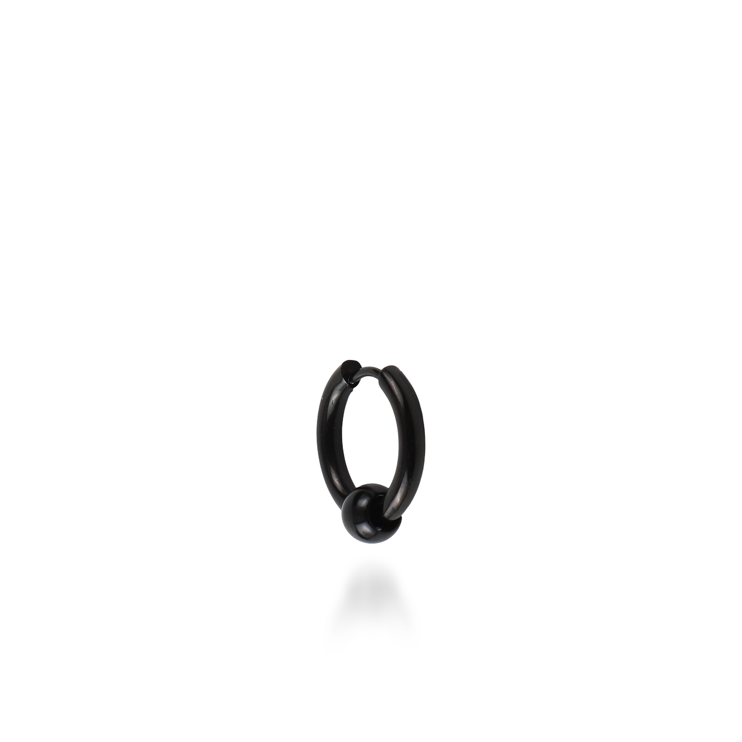 Σκουλαρίκι κρίκος με μπίλια Mar and Mar Blade Bead (Black) από ανοξείδωτο ατσάλι