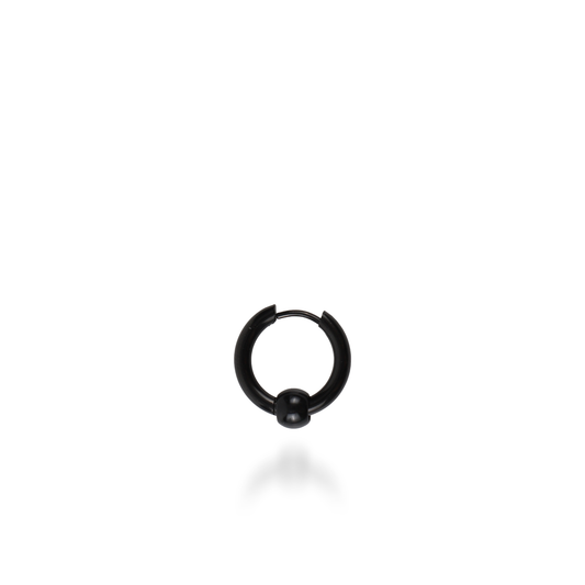 Σκουλαρίκι κρίκος με μπίλια Mar and Mar Blade Bead (Black) από ανοξείδωτο ατσάλι