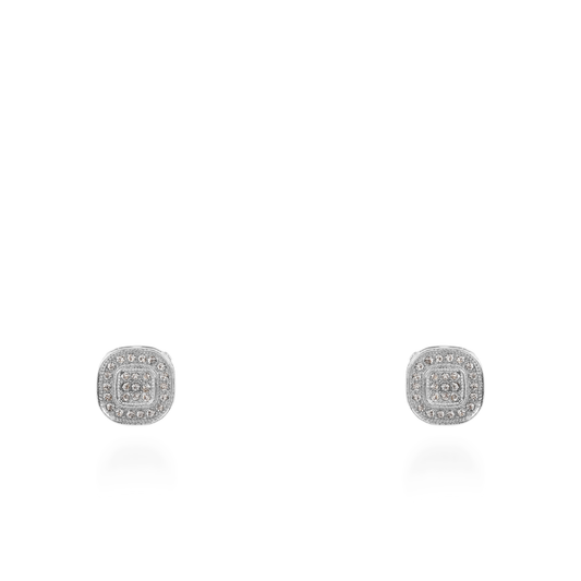 Σκουλαρίκια καρφωτά με πέτρες ζιργκόν Mar and Mar Lola Cube Silver
