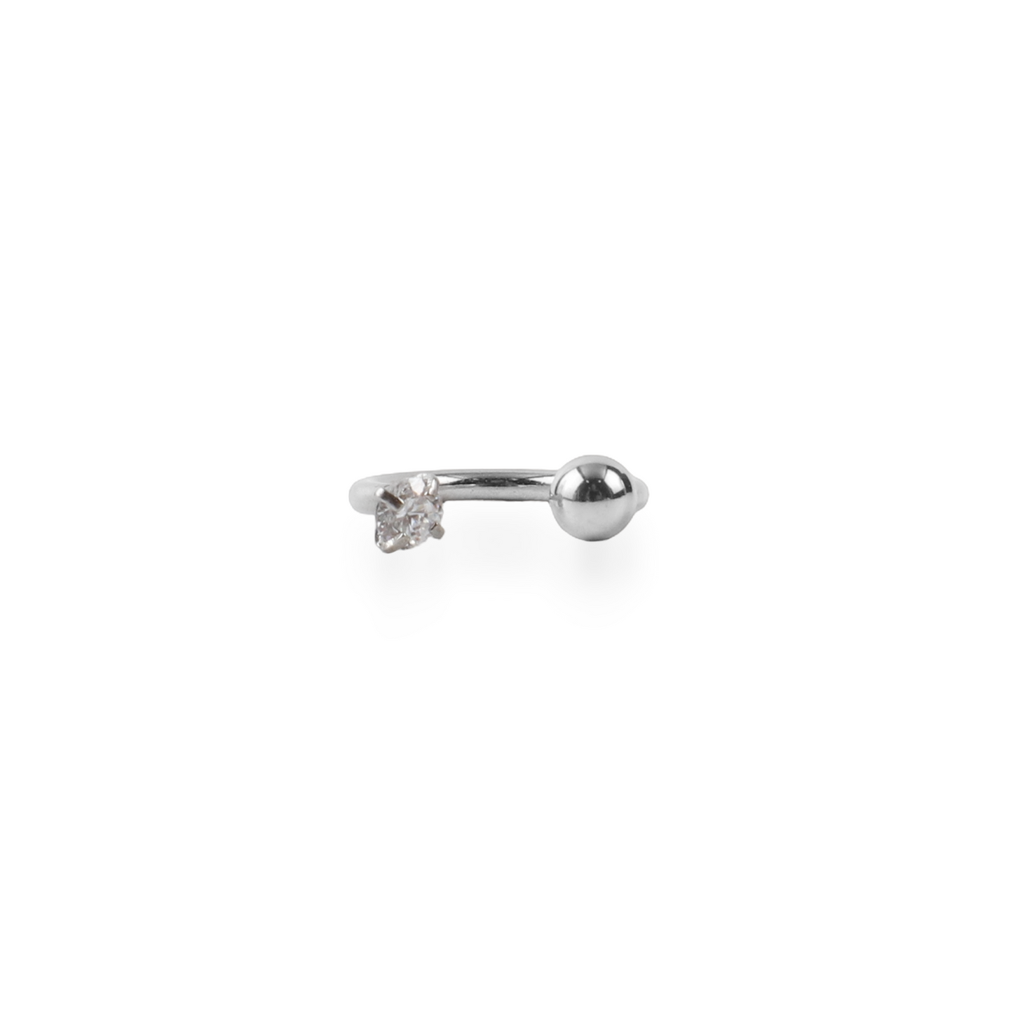 Σκουλαρίκι για piercing με πέτρα ζιργκόν Mar and Mar Sparkle Barbell από ανοξείδωτο ατσάλι