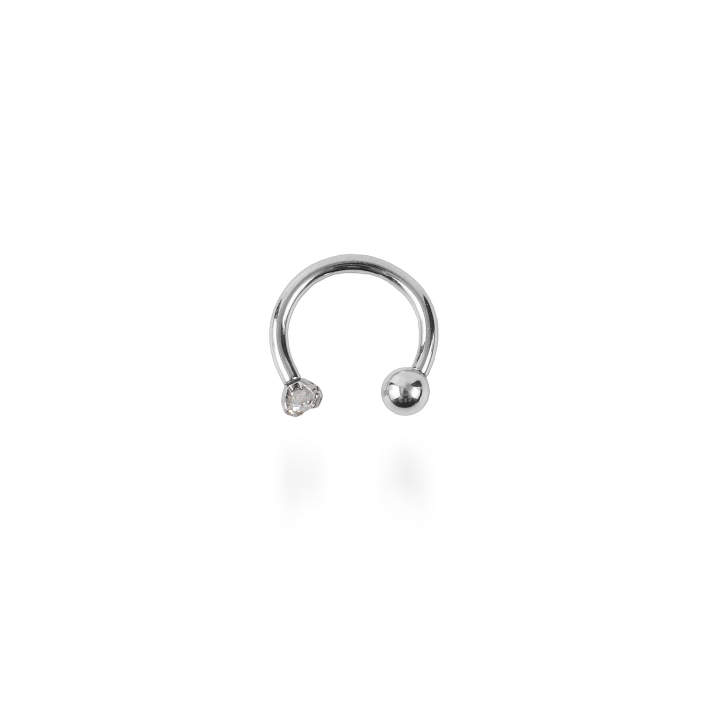 Σκουλαρίκι για piercing με πέτρα ζιργκόν Mar and Mar Sparkle Barbell από ανοξείδωτο ατσάλι