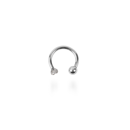 Σκουλαρίκι για piercing με πέτρα ζιργκόν Mar and Mar Sparkle Barbell από ανοξείδωτο ατσάλι