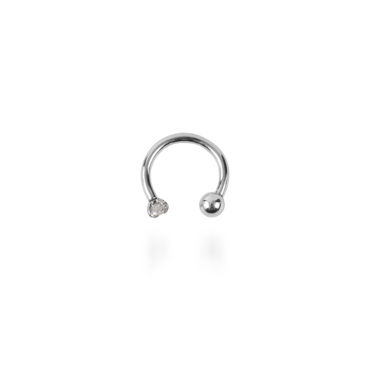 Σκουλαρίκι για piercing με πέτρα ζιργκόν Mar and Mar Sparkle Barbell από ανοξείδωτο ατσάλι