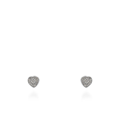 Σκουλαρίκια καρφωτά με πέτρες ζιργκόν Mar and Mar Lola Heart Silver