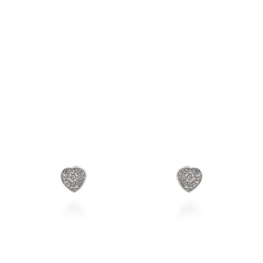 Σκουλαρίκια καρφωτά με πέτρες ζιργκόν Mar and Mar Lola Heart Silver