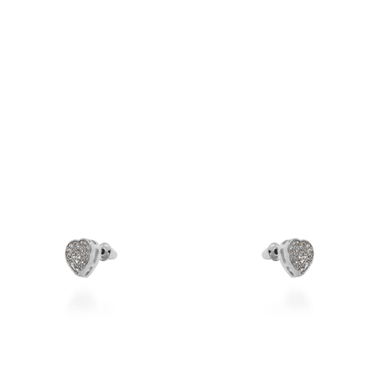 Σκουλαρίκια καρφωτά με πέτρες ζιργκόν Mar and Mar Lola Heart Silver