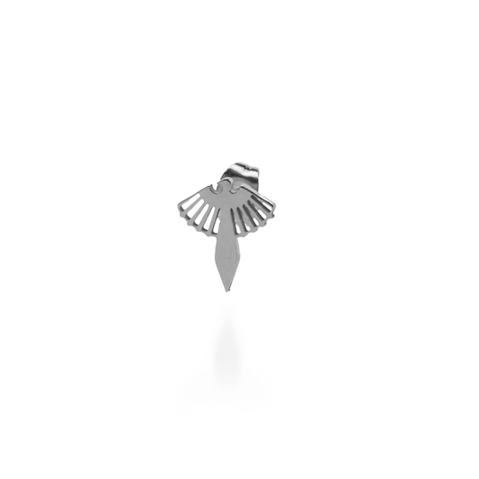 Σκουλαρίκι καρφωτό με πουλί φοίνικα Mar and Mar Phoenix (Silver) από ανοξείδωτο ατσάλι