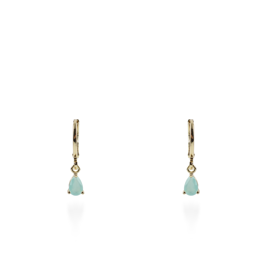 Σκουλαρίκια κρεμαστά με πέτρες ζιργκόν Mar and Mar Quilly (Turquoise)