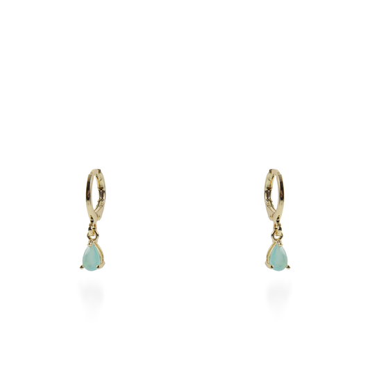 Σκουλαρίκια κρεμαστά με πέτρες ζιργκόν Mar and Mar Quilly (Turquoise)
