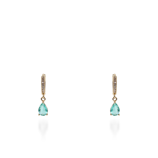Σκουλαρίκια κρεμαστά με πέτρες ζιργκόν Mar and Mar Quilly Sparkle (Light Blue)