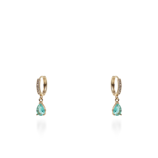 Σκουλαρίκια κρεμαστά με πέτρες ζιργκόν Mar and Mar Quilly Sparkle (Light Blue)