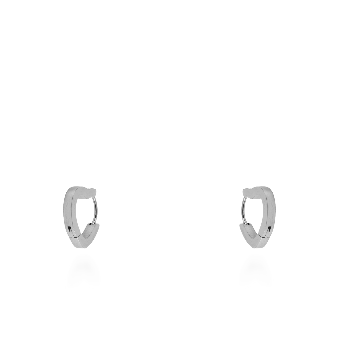 Σκουλαρίκια κρίκοι γεωμετρικοί Mar and Mar Shape Heart (Silver) από ανοξείδωτο ατσάλι
