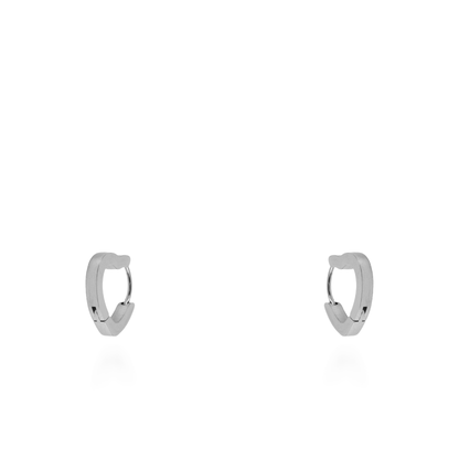 Σκουλαρίκια κρίκοι γεωμετρικοί Mar and Mar Shape Heart (Silver) από ανοξείδωτο ατσάλι