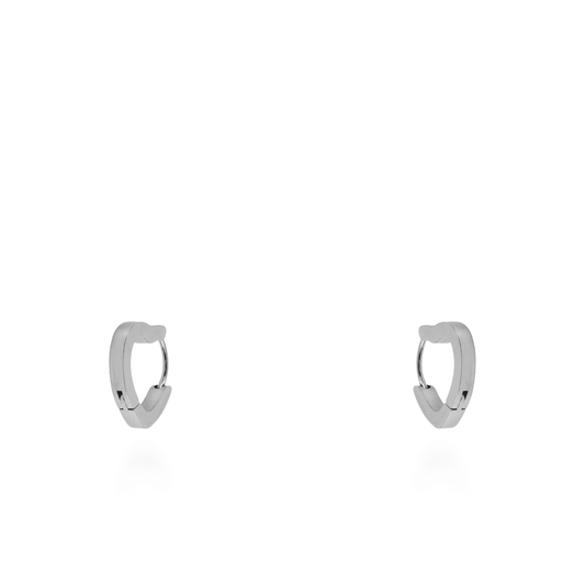 Σκουλαρίκια κρίκοι γεωμετρικοί Mar and Mar Shape Heart (Silver) από ανοξείδωτο ατσάλι