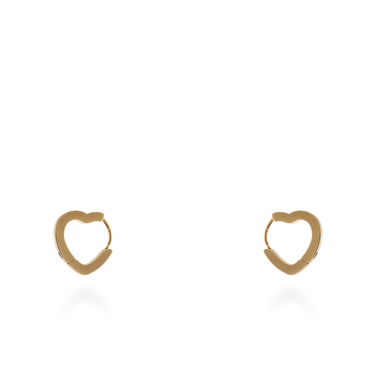 Σκουλαρίκια κρίκοι γεωμετρικοί Mar and Mar Shape Heart από ανοξείδωτο ατσάλι
