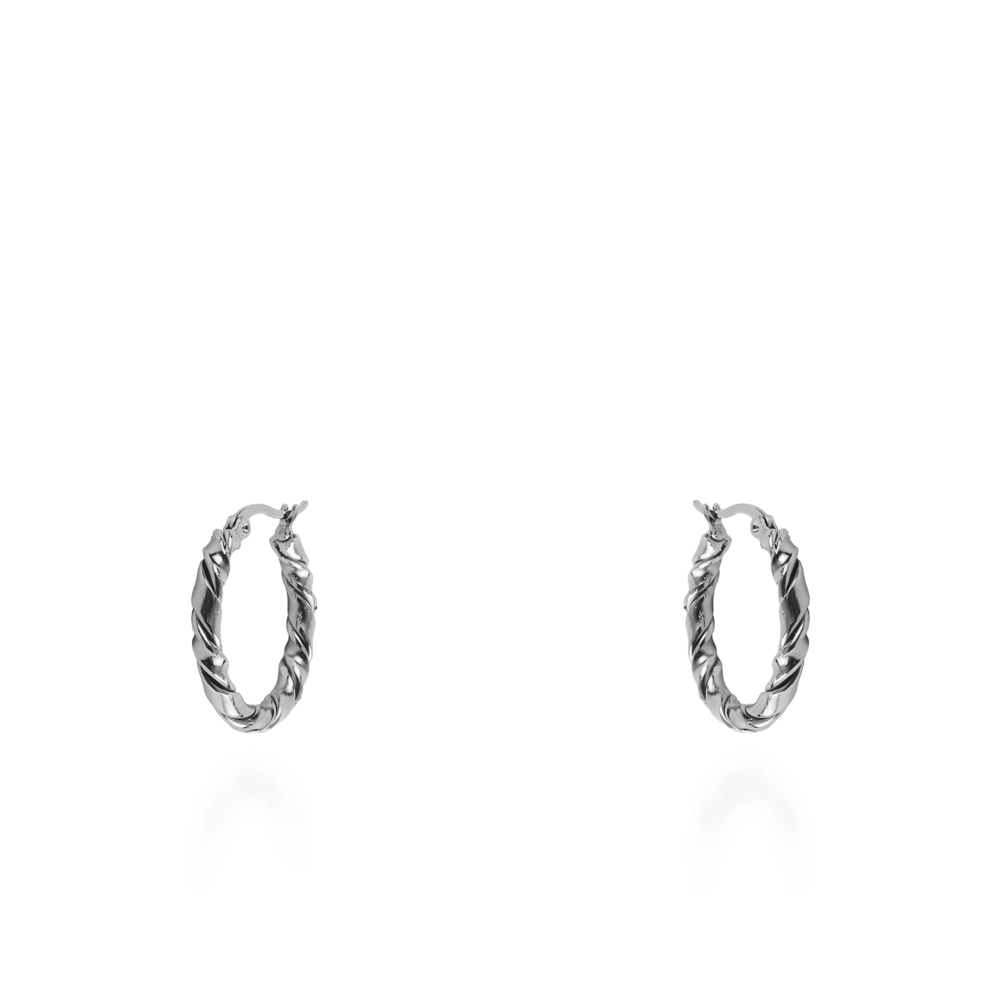 Σκουλαρίκια κρίκοι Mar and Mar Cevinia Silver (2,5 cm) από ανοξείδωτο ατσάλι