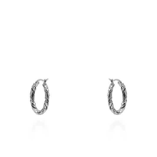 Σκουλαρίκια κρίκοι Mar and Mar Cevinia Silver (2,5 cm) από ανοξείδωτο ατσάλι