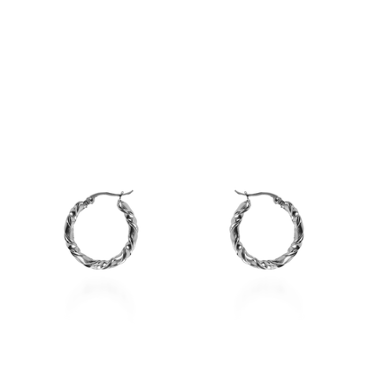 Σκουλαρίκια κρίκοι Mar and Mar Cevinia Silver (2,5 cm) από ανοξείδωτο ατσάλι