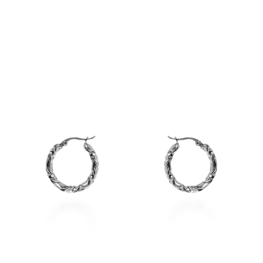 Σκουλαρίκια κρίκοι Mar and Mar Cevinia Silver (2,5 cm) από ανοξείδωτο ατσάλι