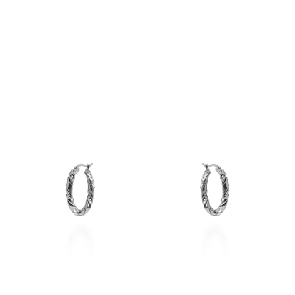 Σκουλαρίκια κρίκοι Mar and Mar Cevinia Silver (2 cm) από ανοξείδωτο ατσάλι