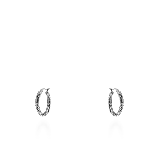 Σκουλαρίκια κρίκοι Mar and Mar Cevinia Silver (2 cm) από ανοξείδωτο ατσάλι