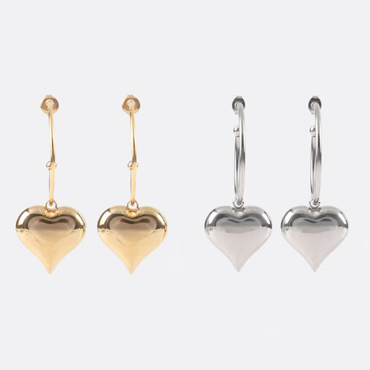 Σκουλαρίκια κρεμαστά καρδιά Mar and Mar Donetta Earrings από ανοξείδωτο ατσάλι