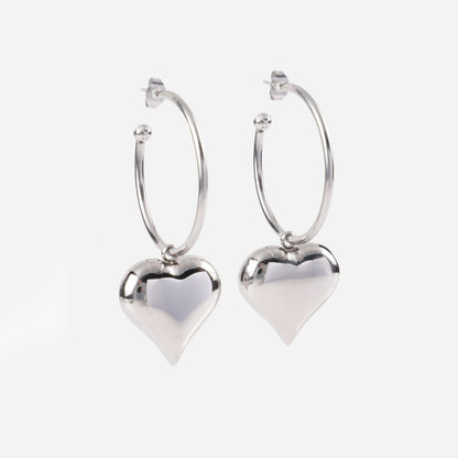 Σκουλαρίκια κρεμαστά καρδιά Mar & Mar Donetta Earrings από ανοξείδωτο ατσάλι