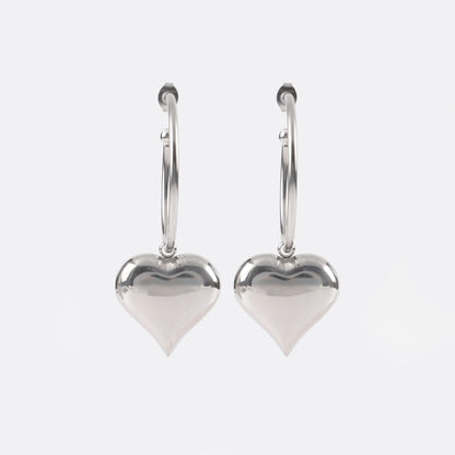 Σκουλαρίκια κρεμαστά καρδιά Mar & Mar Donetta Earrings από ανοξείδωτο ατσάλι
