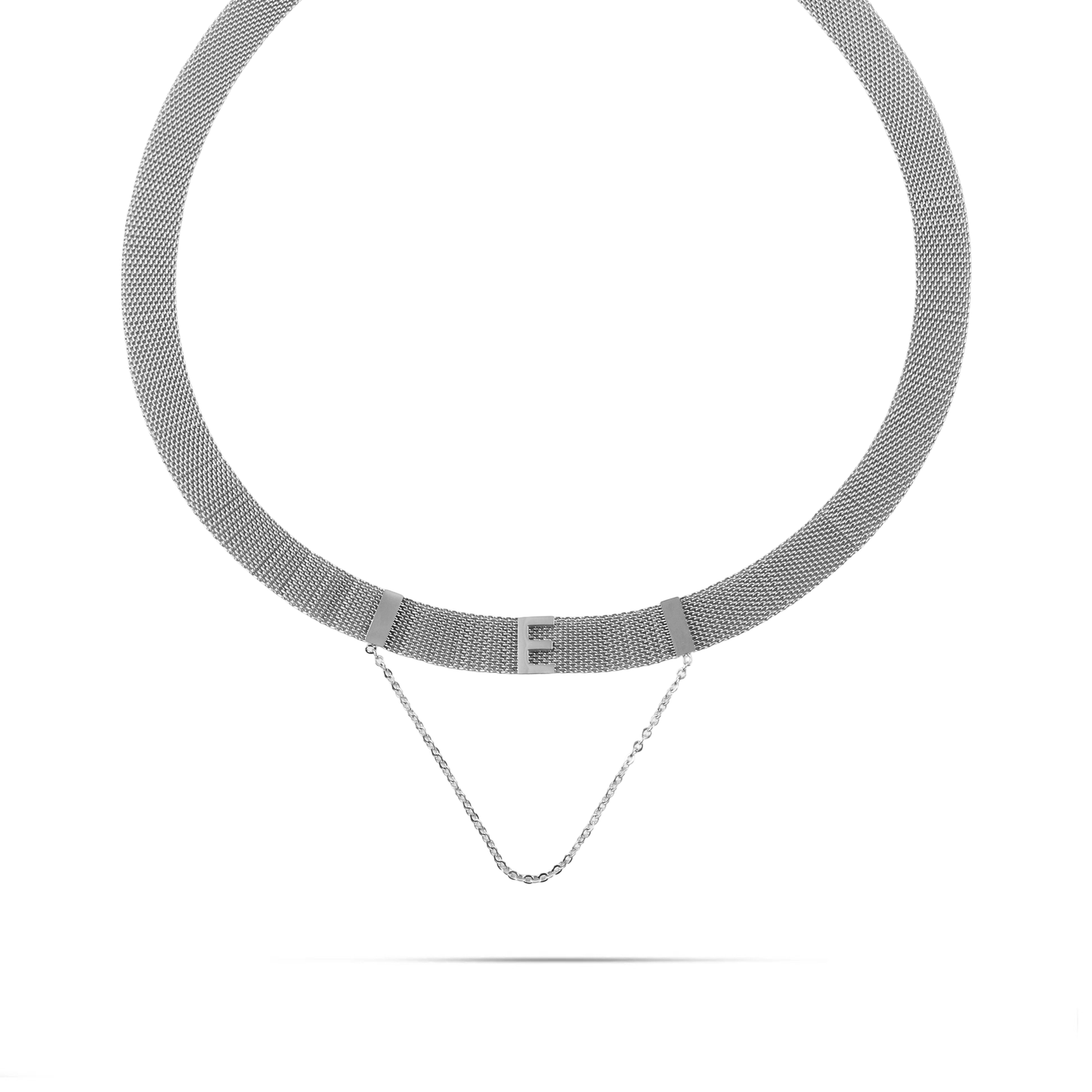 Κολιέ choker μονόγραμμα Mar and Mar Monogram E Choker από ανοξείδωτο ατσάλι