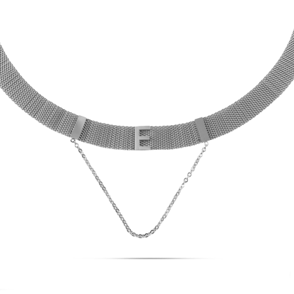 Κολιέ choker μονόγραμμα Mar and Mar Monogram E Choker από ανοξείδωτο ατσάλι