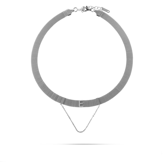 Κολιέ choker μονόγραμμα Mar and Mar Monogram E Choker από ανοξείδωτο ατσάλι