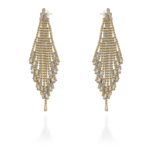 Σκουλαρίκια κρεμαστά με πέτρες ζιργκόν Ethalia