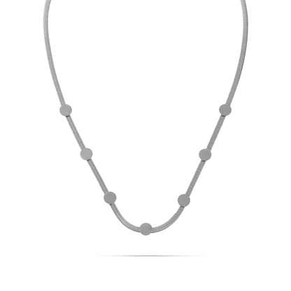 Κολιέ αλυσίδα Flat Snake Mar and Mar Lillie Round (Silver) από ανοξείδωτο ατσάλι