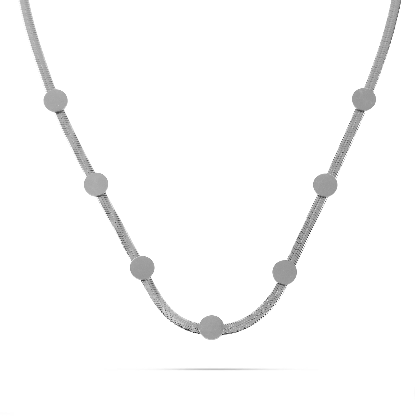 Κολιέ αλυσίδα Flat Snake Mar and Mar Lillie Round (Silver) από ανοξείδωτο ατσάλι