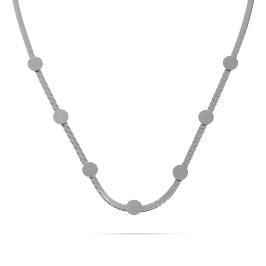 Κολιέ αλυσίδα Flat Snake Mar and Mar Lillie Round (Silver) από ανοξείδωτο ατσάλι