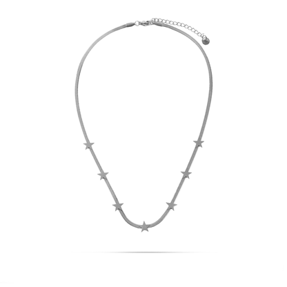 Κολιέ αλυσίδα Flat Snake Mar and Mar Lillie Star (Silver) από ανοξείδωτο ατσάλι