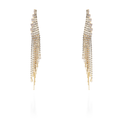 Σκουλαρίκια κρεμαστά με baguettes πέτρες ζιργκόν Mar and Mar Lorelei