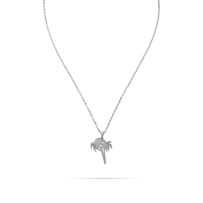 Κολιέ φοίνικας Mar and Mar Palm Tree (Silver) από ανοξείδωτο ατσάλι