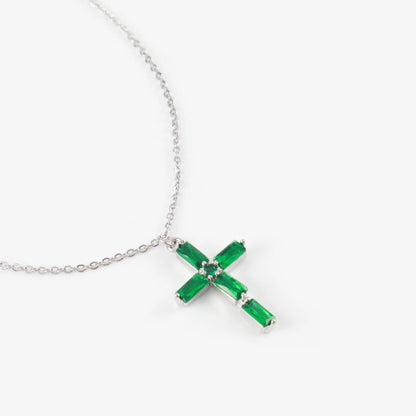 Κολιέ με σταυρό και ζιργκόν Perdita Cross