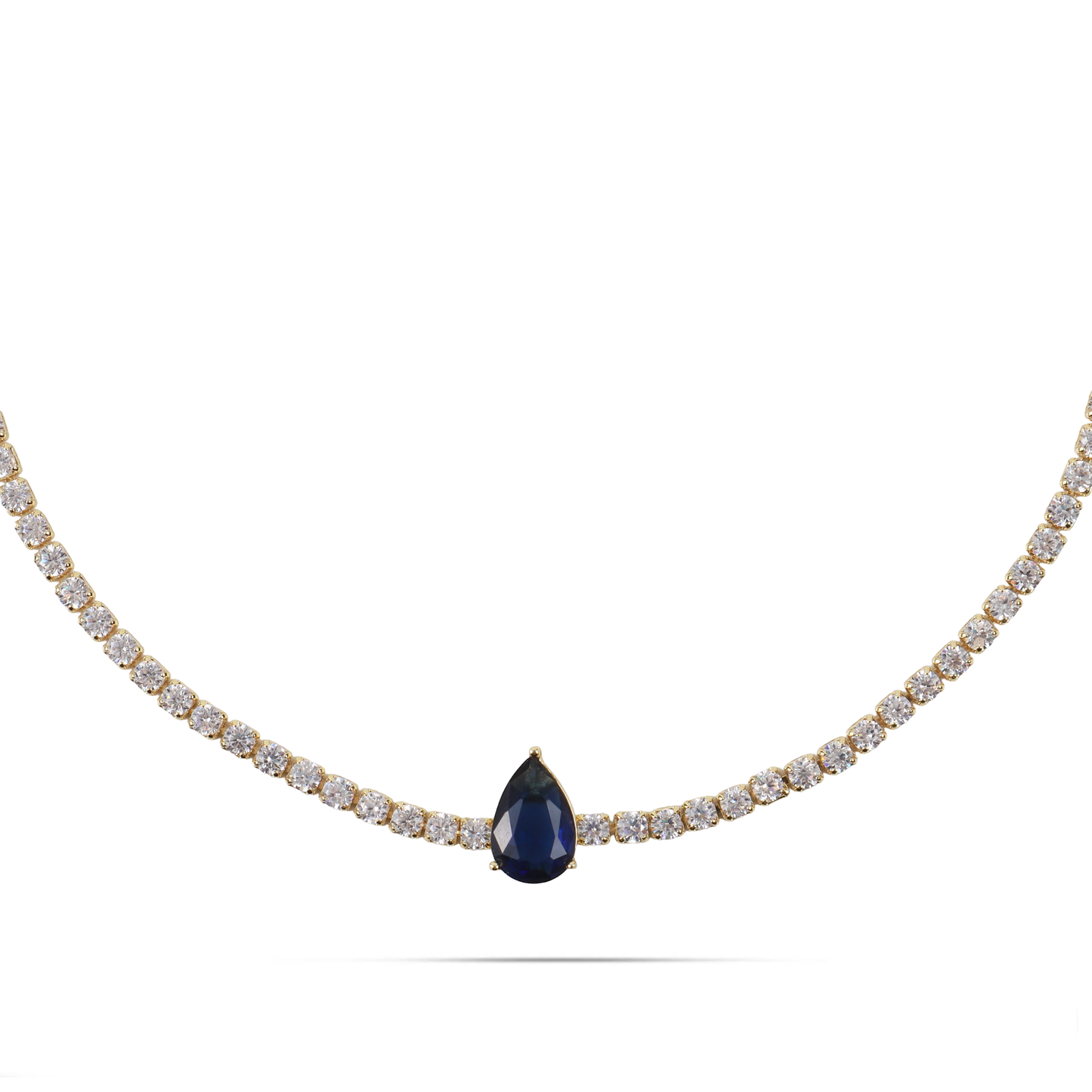 Κολιέ choker δάκρυ με πέτρες ζιργκόν Mar and Mar Renata Tennis (Blue)