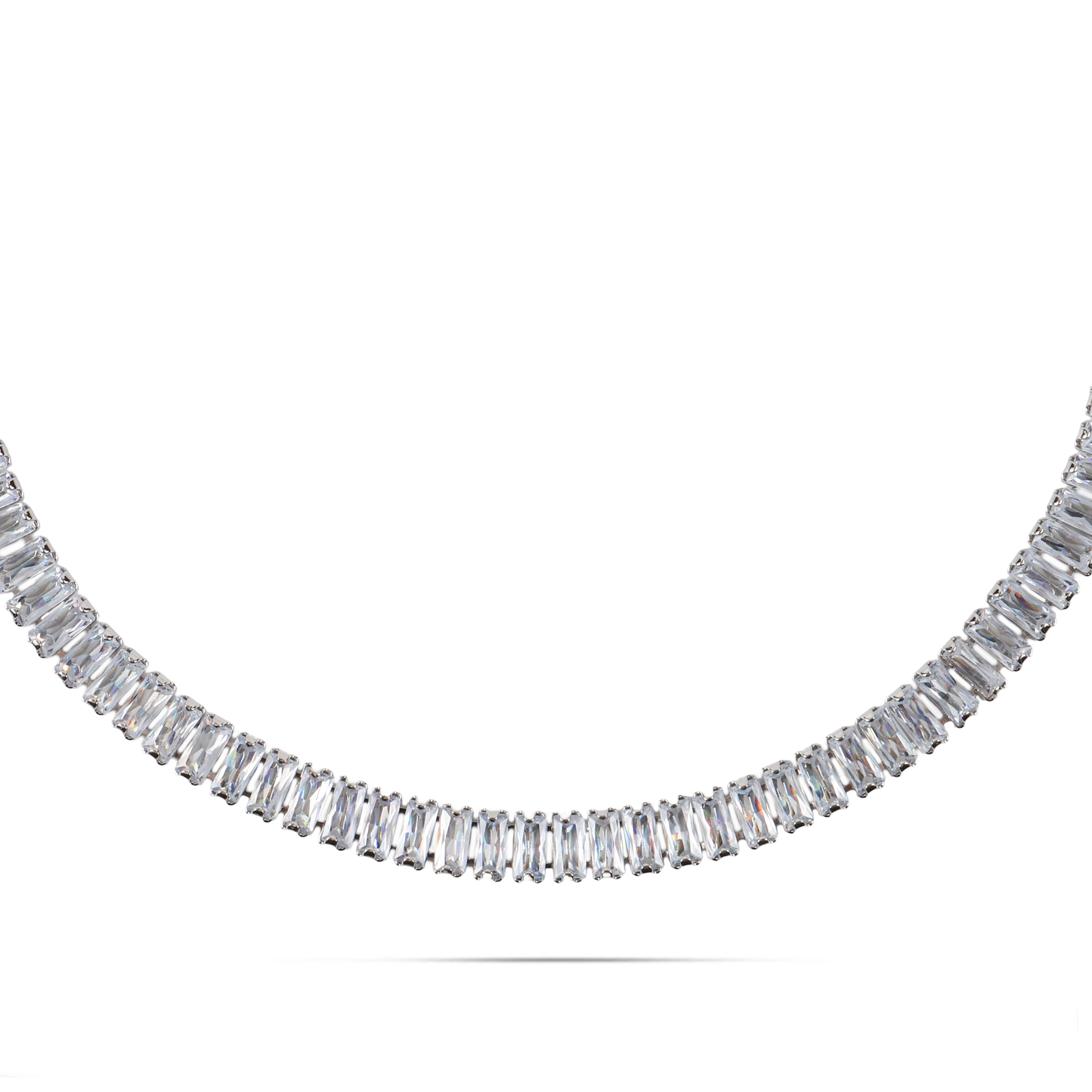 Αλυσίδα λαιμού με πέτρες ζιργκόν σε κοπή baguette Mar and Mar Riviera (7 mm)