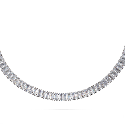 Αλυσίδα λαιμού με πέτρες ζιργκόν σε κοπή baguette Mar and Mar Riviera (7 mm)