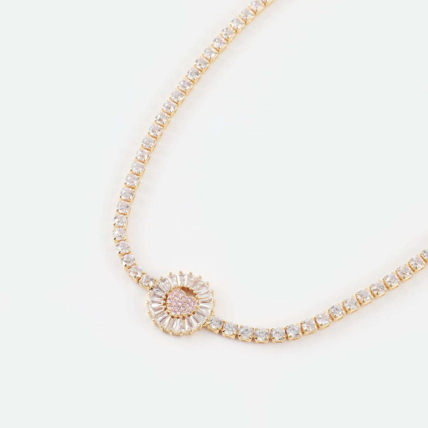 Κολιέ choker με καρδιά και πέτρες ζιργκόν Scarlette