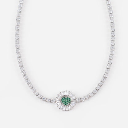 Κολιέ choker με καρδιά και πέτρες ζιργκόν Mar and Mar Scarlette