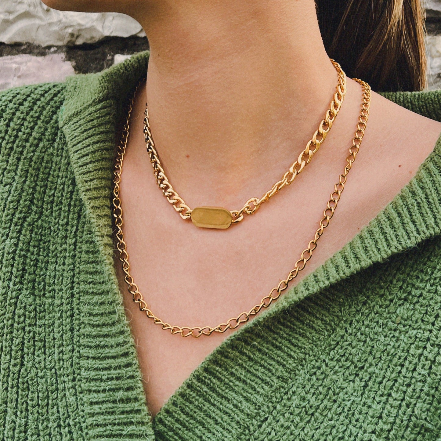 Αλυσίδα λαιμού ταυτότητα Mar and Mar Tab Chain από ανοξείδωτο ατσάλι